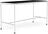 Base Tisch mit Rollen 85 x 190 x 105 cm schwarz Nanolaminat weiße Beine