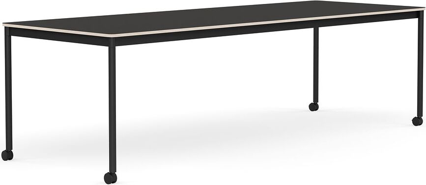 Base Tisch mit Rollen 90 x 250 cm schwarz
