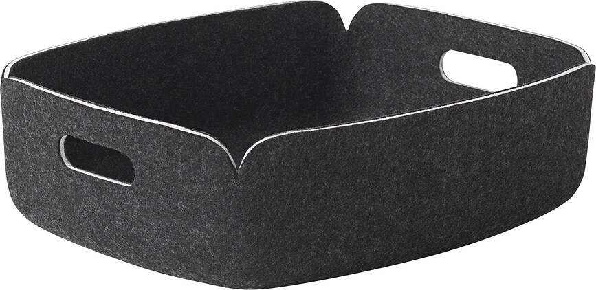 Cesto bajo Restore, 31 x 40 cm, negro melange