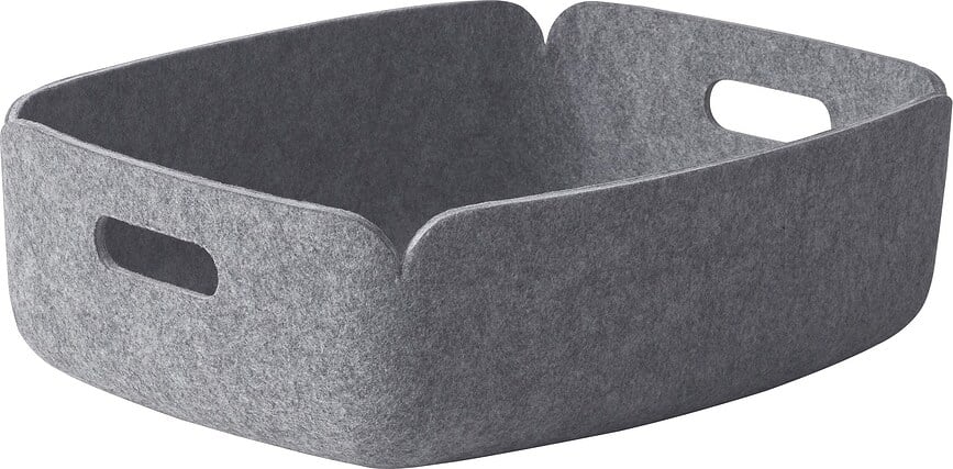 Cesto de Almacenaje bajo Restore, 31 x 40 cm, gris melange