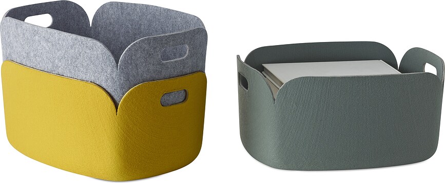 Cesta de Almacenamiento Restore, de fieltro, 35 x 48 cm, gris melange