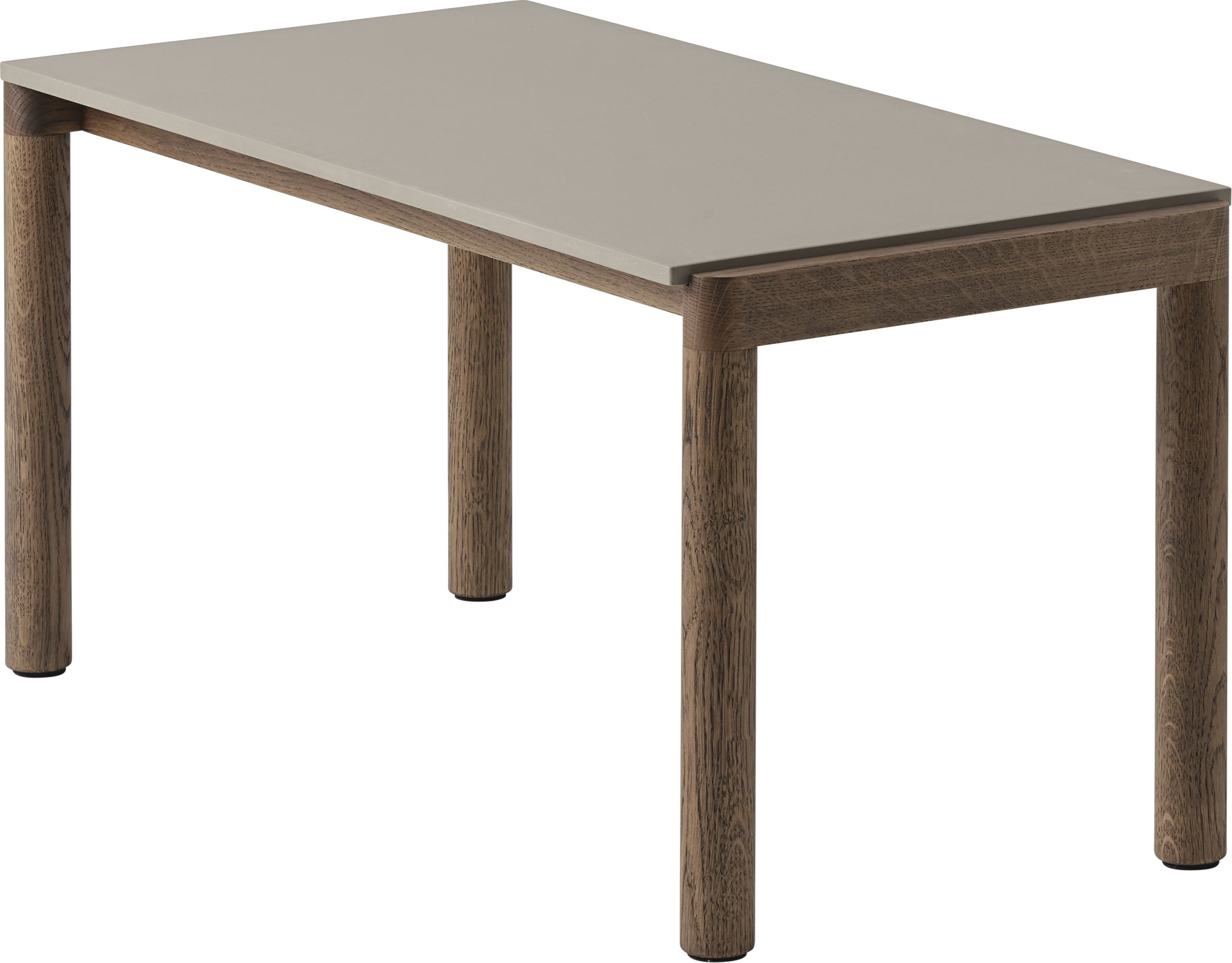 Couple Kaffeetisch 40 x 84 x 40 cm glatt taupe auf dunklen Eichenbeinen