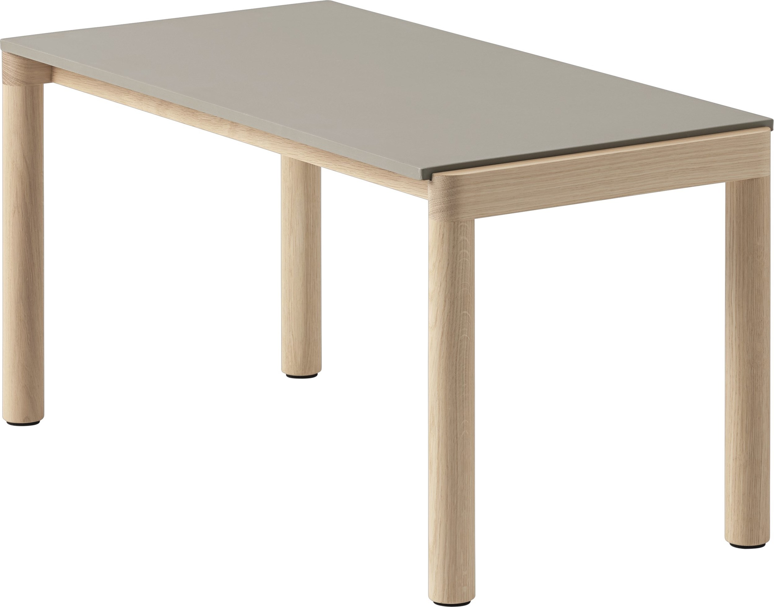 Couple Kaffeetisch 40 x 84 x 40 cm glatt taupe auf hellen Eichenbeinen