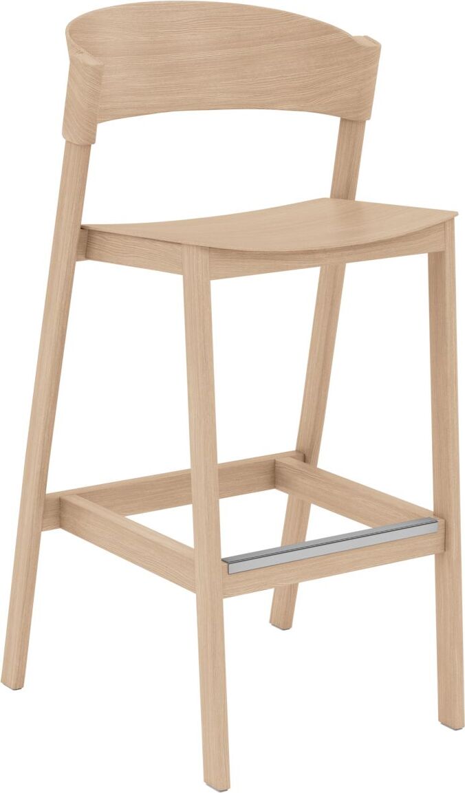 Cover Barhocker 75 cm helle Eiche mit Fußstützenschutz-Element