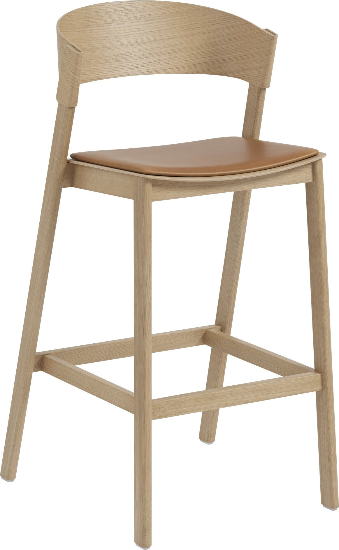 Cover Barhocker 75 cm helle Eiche mit gepolstertem Sitz