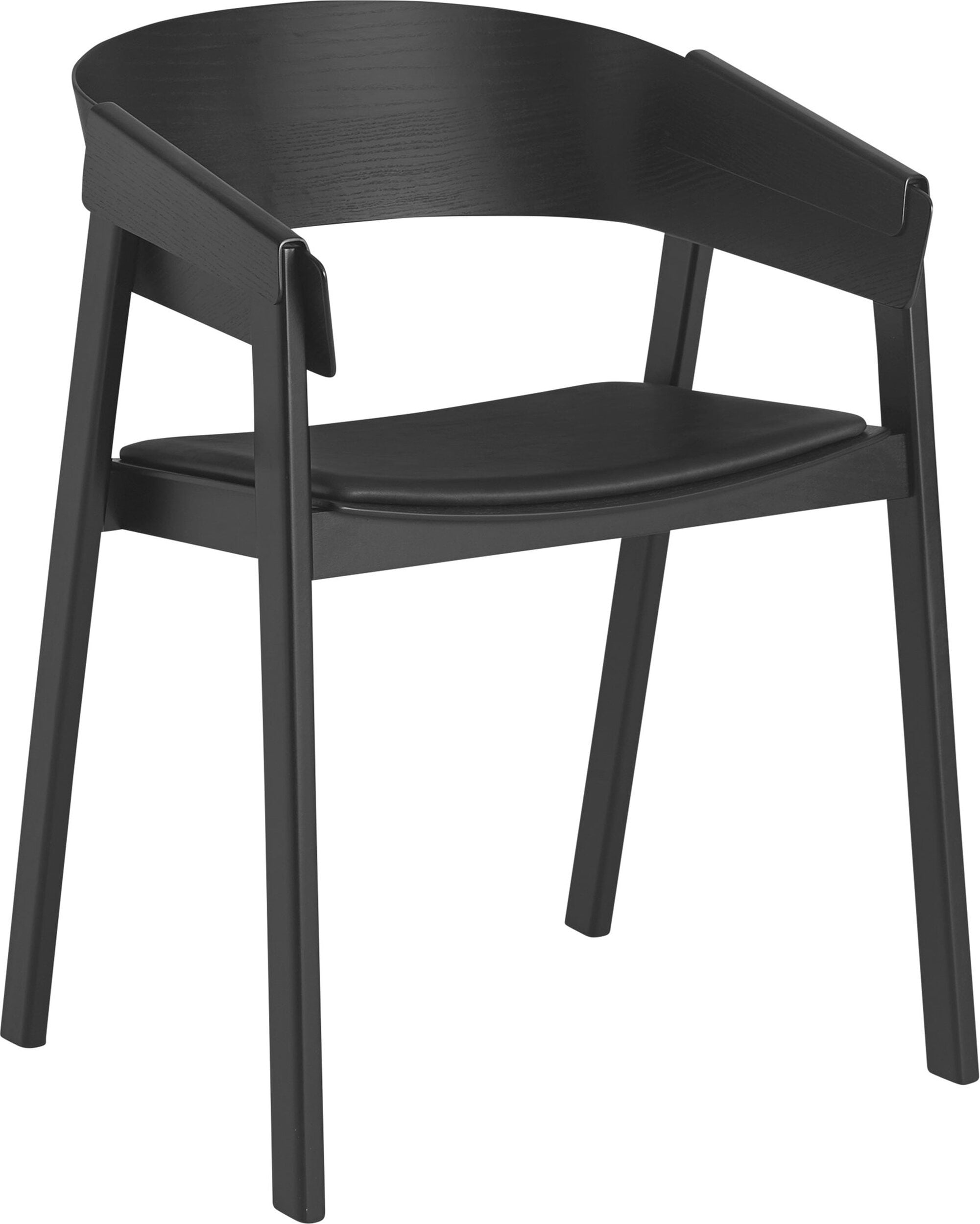 Cover Stuhl schwarz mit gepolstertem Sitz mit Armlehnen