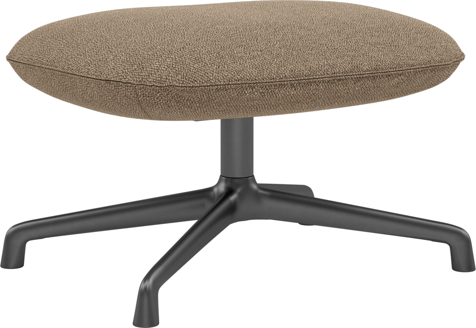 Doze Drehbarer Fußhocker, beige, mit schwarzen Beinen