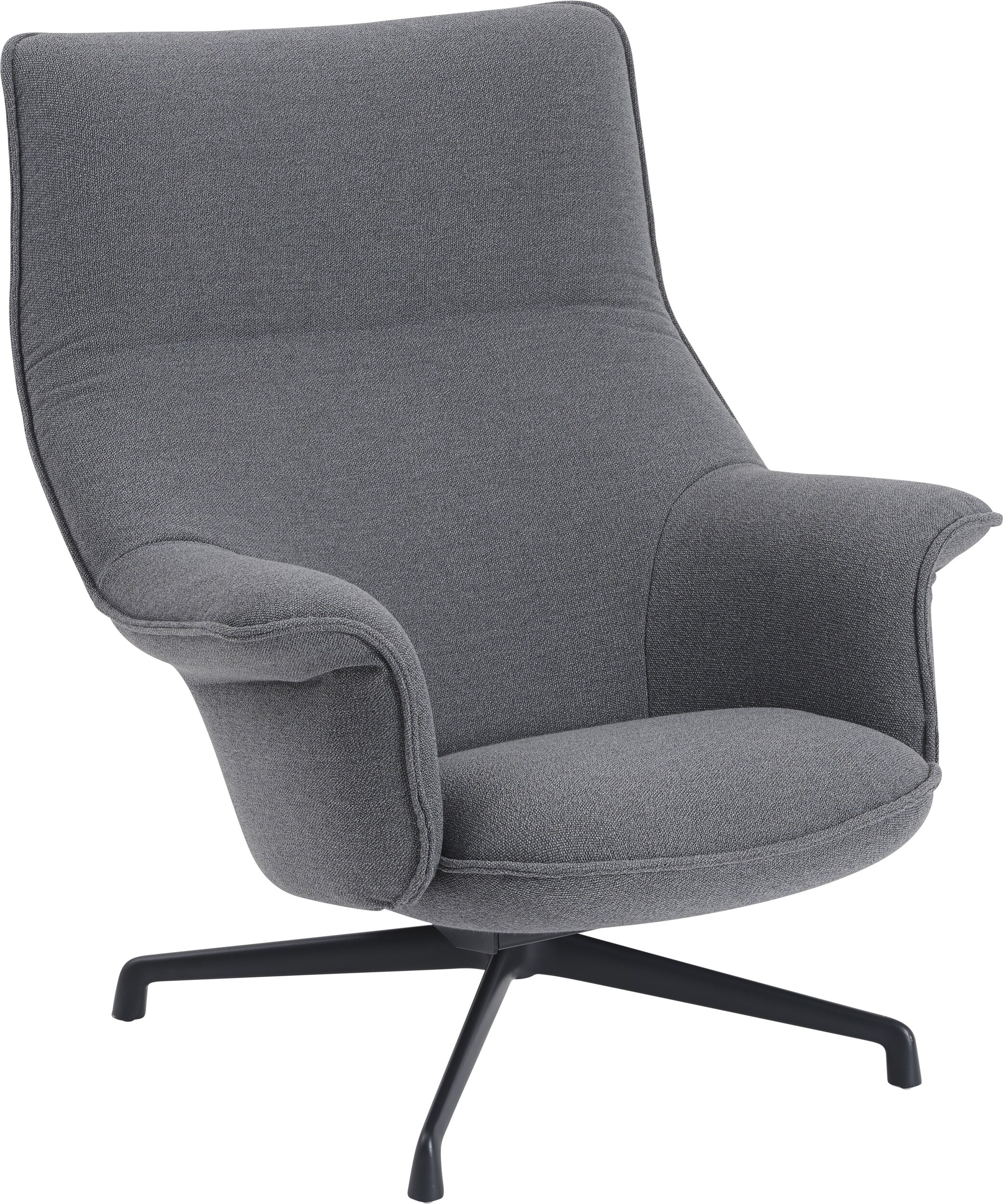 Doze Drehsessel grau Textilstoff mit schwarzen Beinen