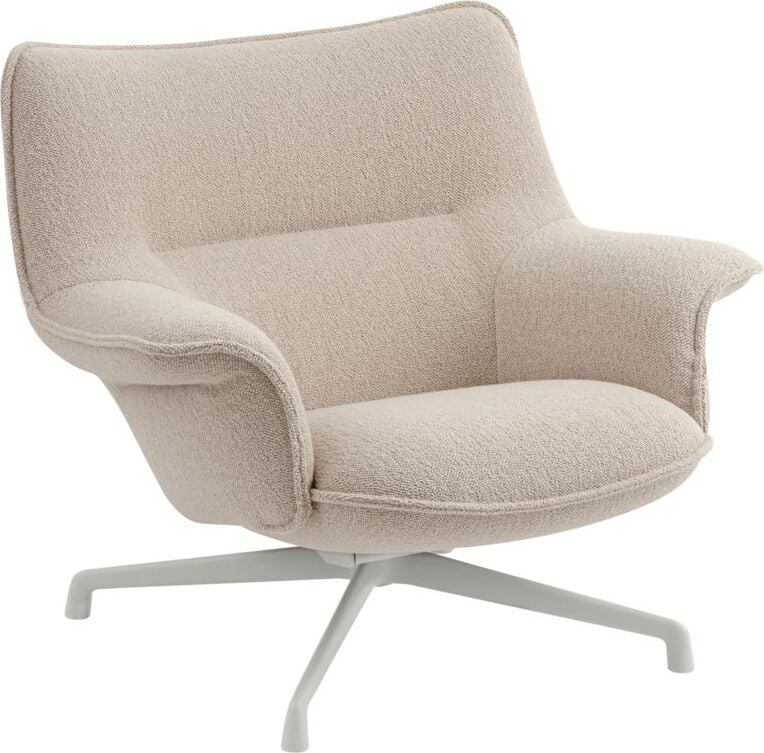 Doze Drehsessel niedrig beige auf grauen Beinen