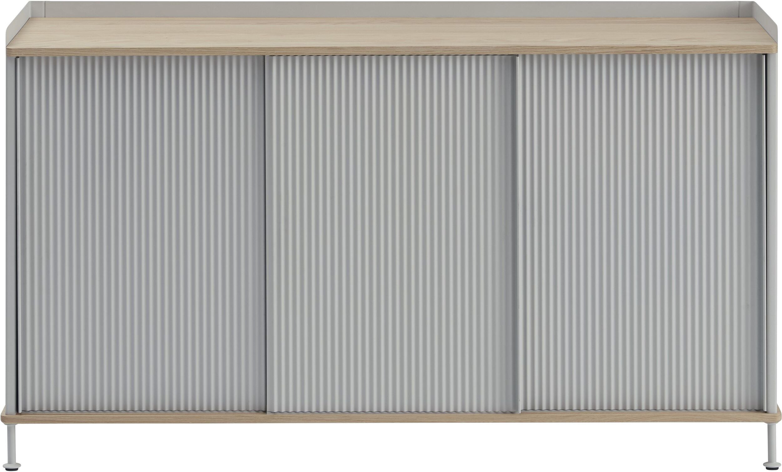 Enfold Schrank 148 cm grau mit Tischplatte aus Eiche