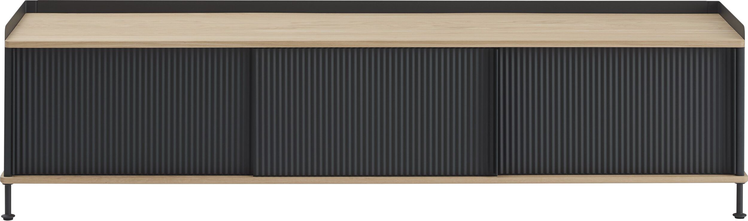 Enfold Schrank 186 cm schwarz mit Tischplatte aus Eiche