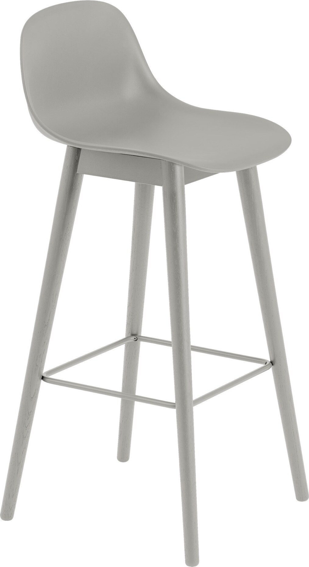 Fiber Barhocker 75 cm grau mit Rückenlehne