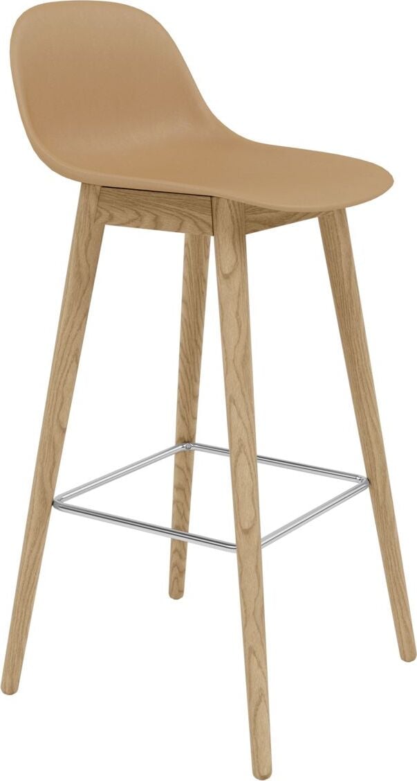 Fiber Barhocker 75 cm ockerfarbig mit Rückenlehne
