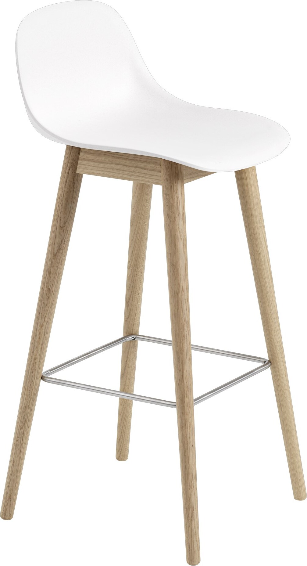 Fiber Barhocker 75 cm weiß mit Rückenlehne