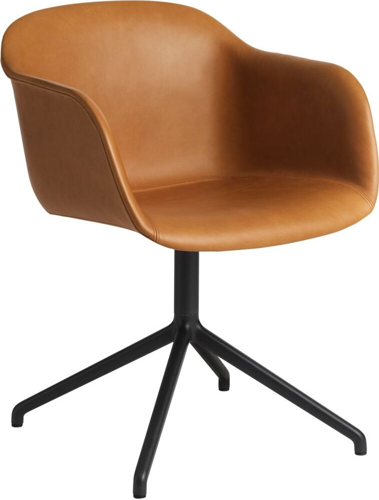 Fiber Drehsessel Cognacbraun Leder