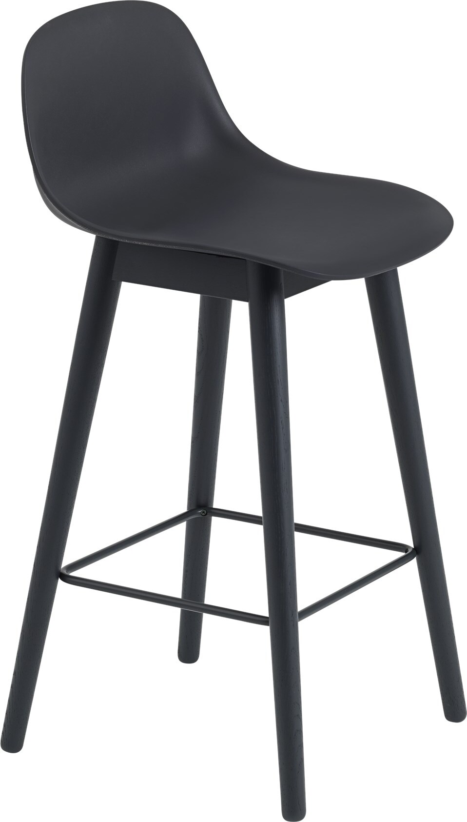 Fiber Hocker 65 cm schwarz mit Rückenlehne
