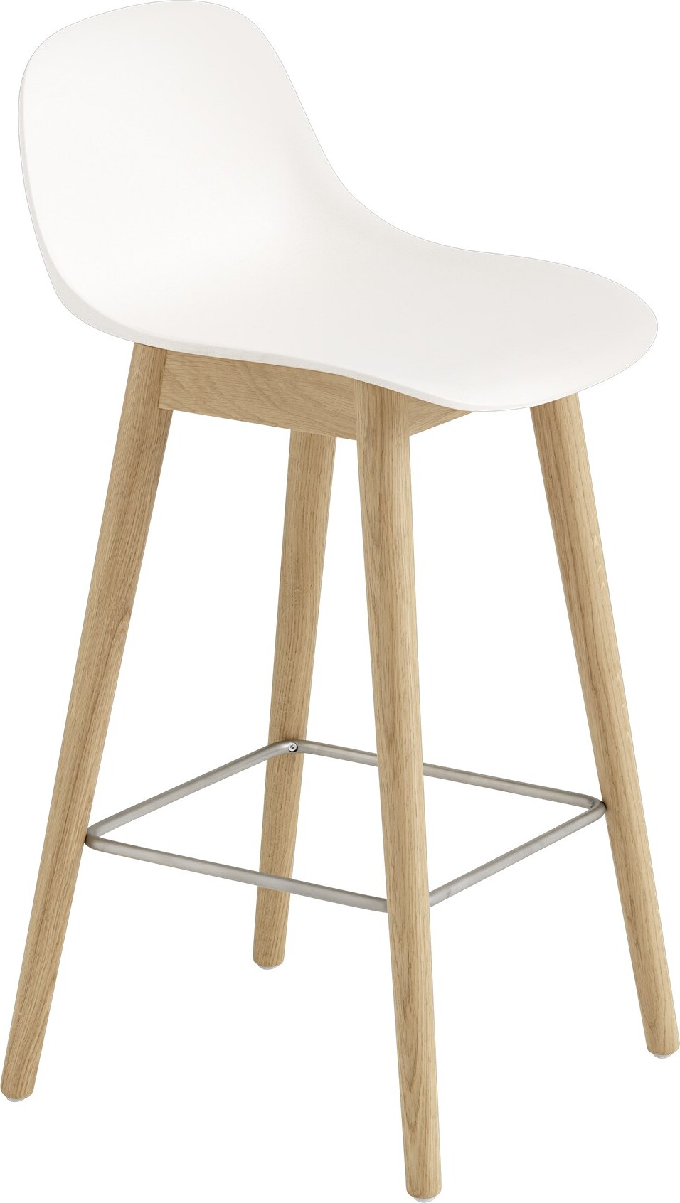 Fiber Hocker 65 cm weiß mit Rückenlehne