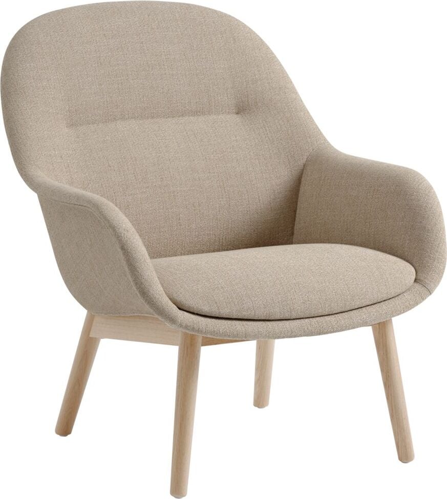 Fiber Lounge Sessel beige auf Holzbeinen