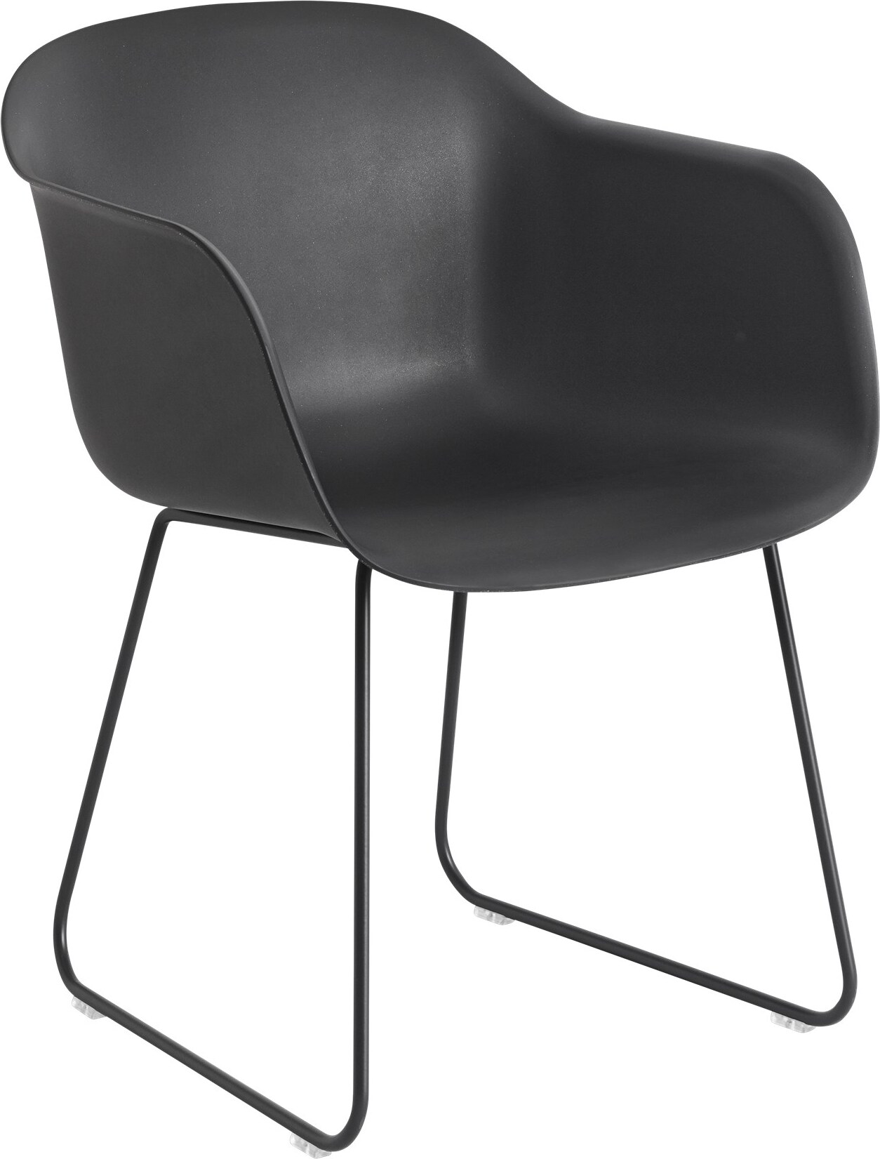 Fiber Sled Sessel schwarz auf Stahlbeinen