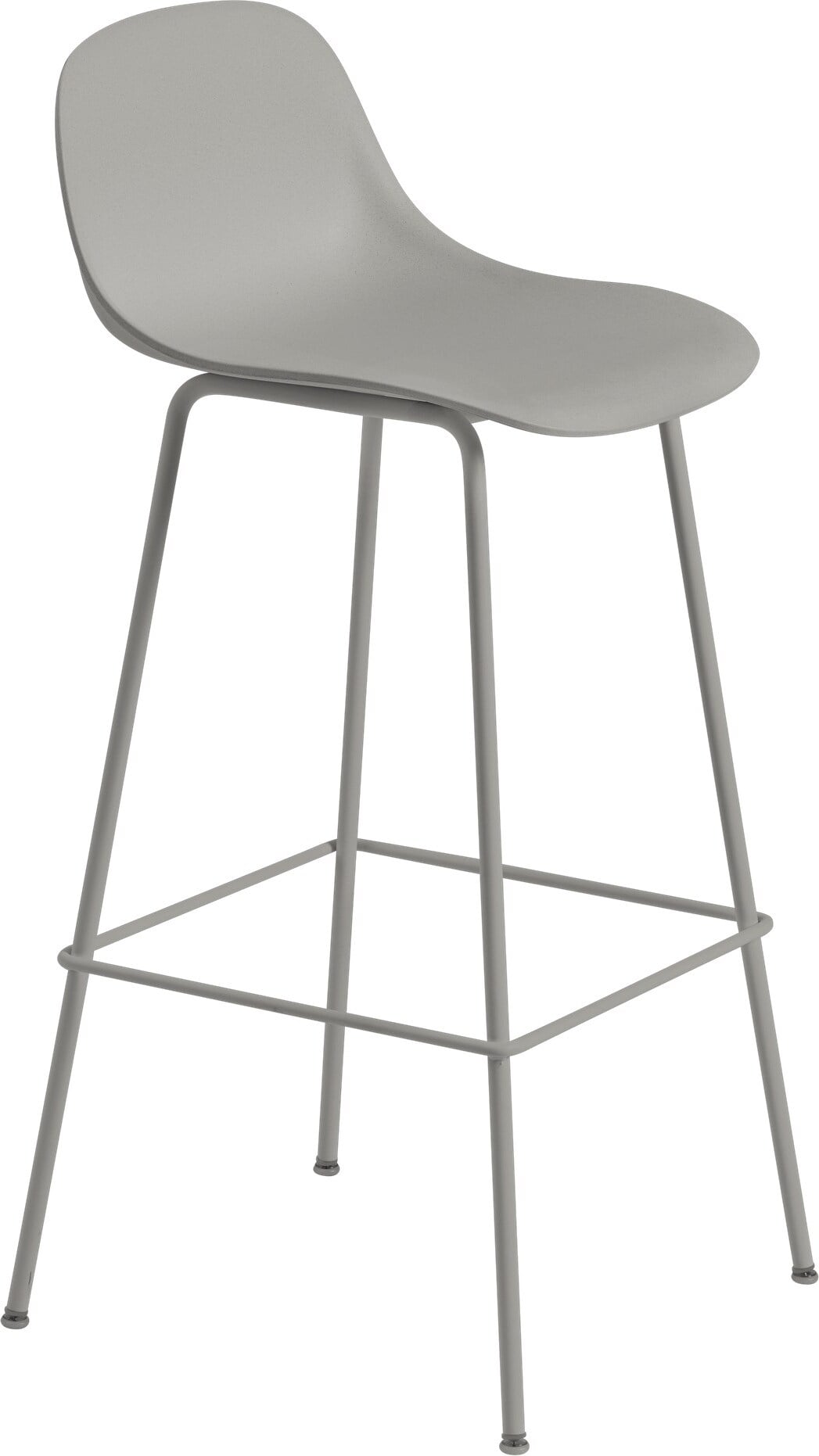 Fiber Tube Barhocker 75 cm grau mit Rückenlehne