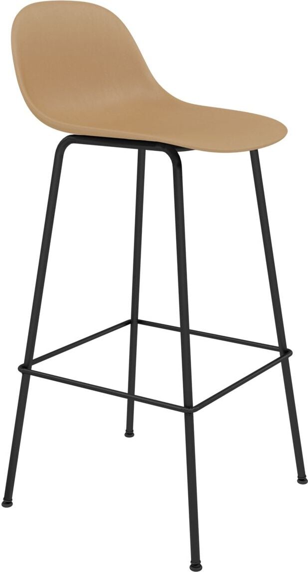 Fiber Tube Barhocker 75 cm ockerfarbig mit Rückenlehne