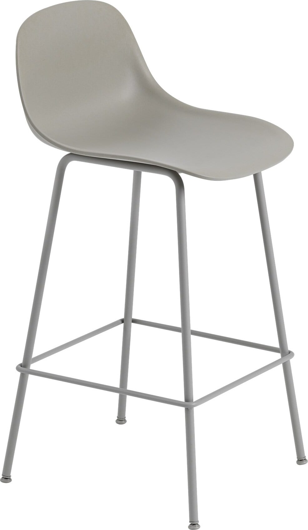Fiber Tube Hocker 65 cm grau mit Rückenlehne