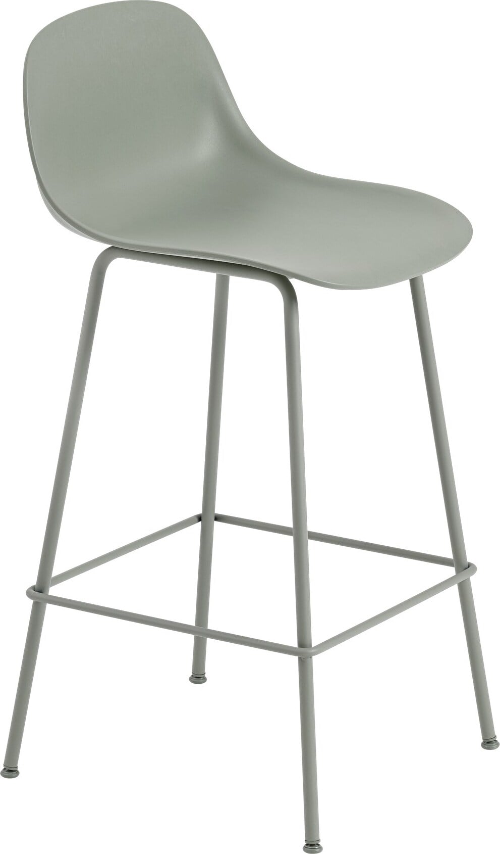 Fiber Tube Hocker 65 cm graugrün mit Rückenlehne
