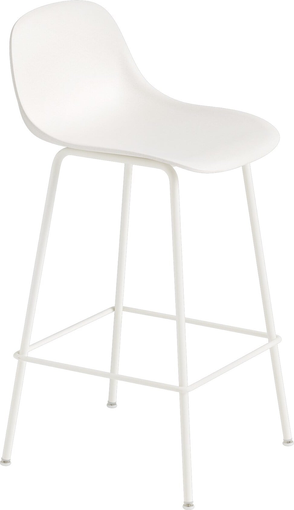 Fiber Tube Hocker 65 cm weiß mit Rückenlehne