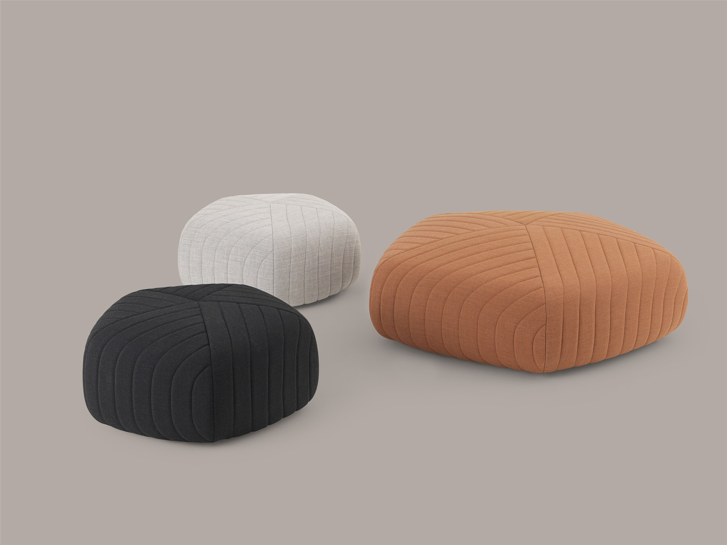 Anderssen & Voll design set of pentagonal poufs for Muuto