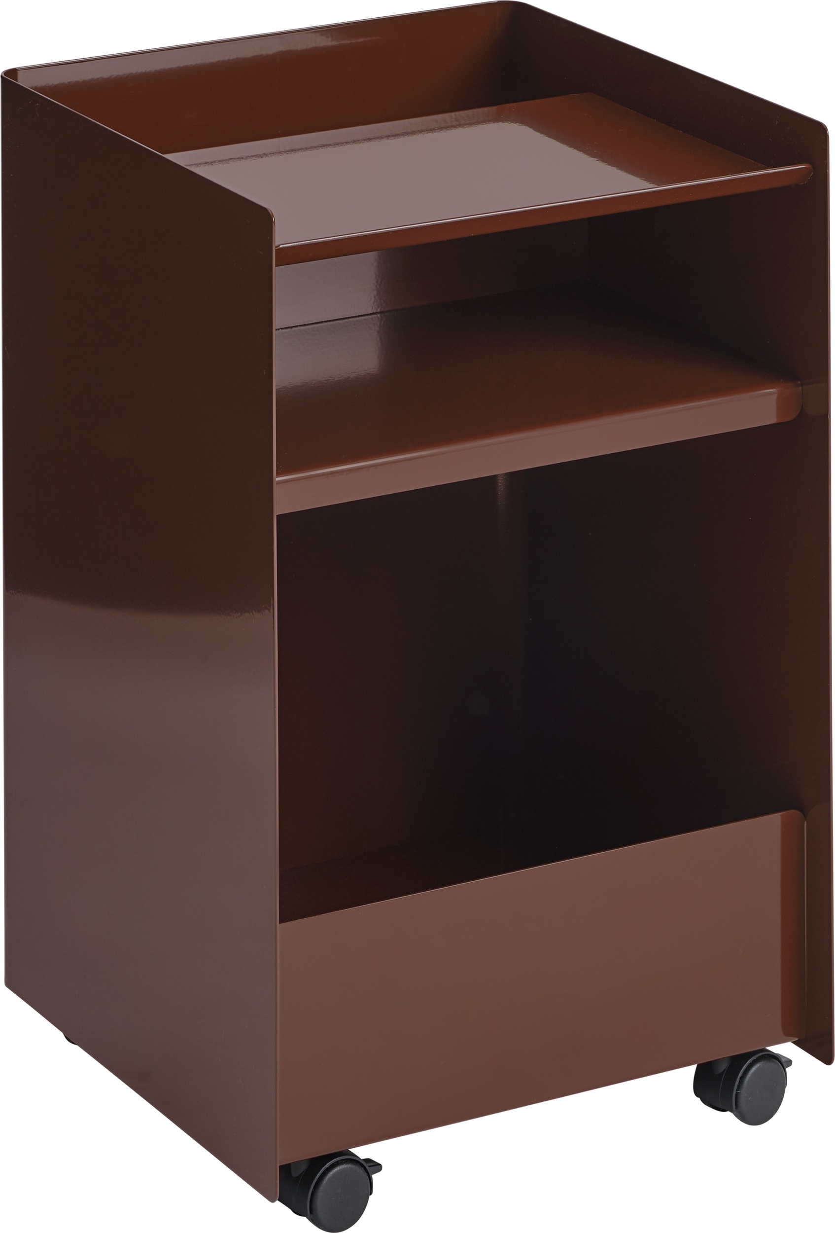 Folded Beistellschrank auf Rollen 61,5 cm, dunkelrot
