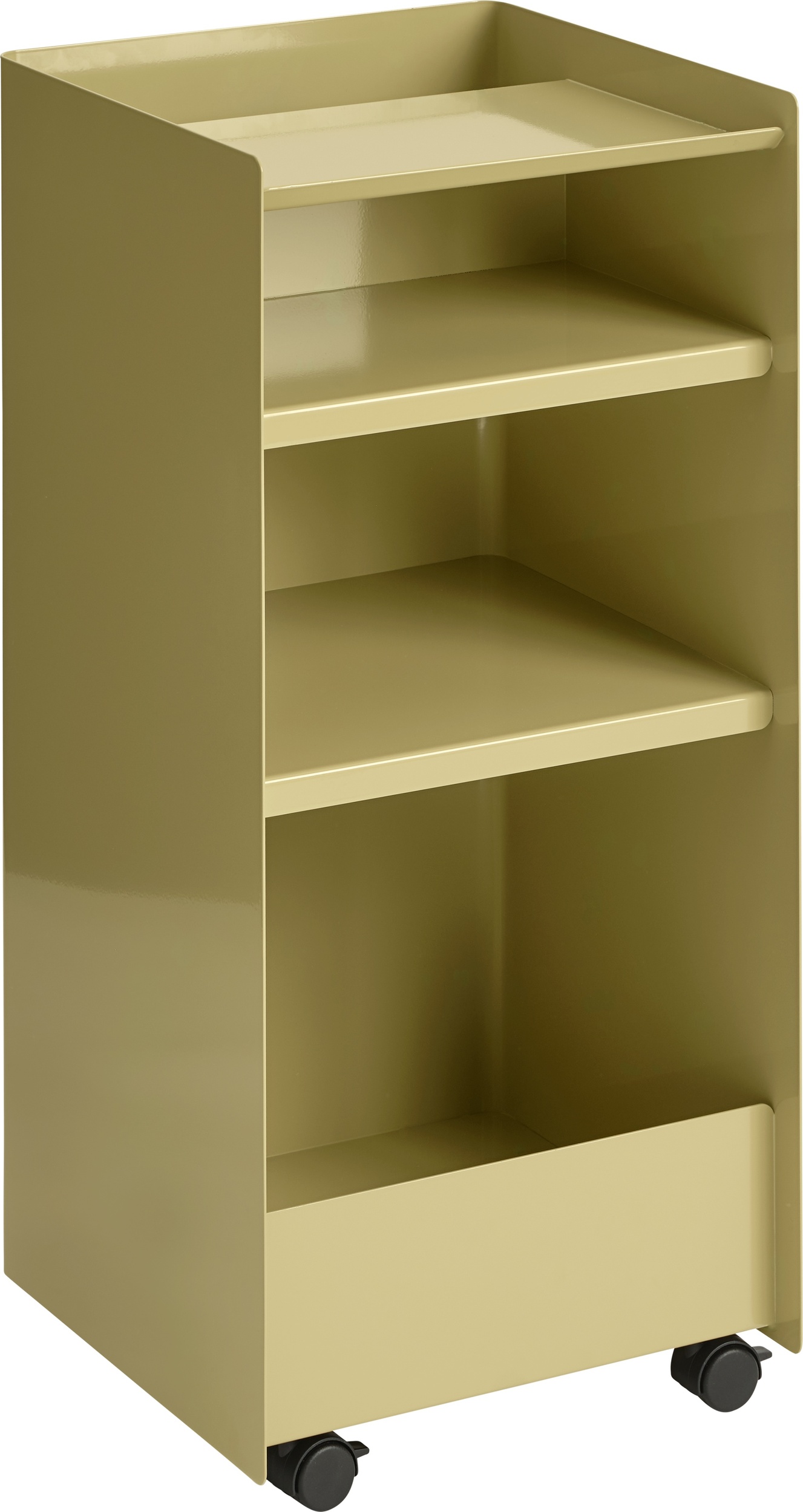 Folded Beistellschrank auf Rollen 84 cm, beige-grün