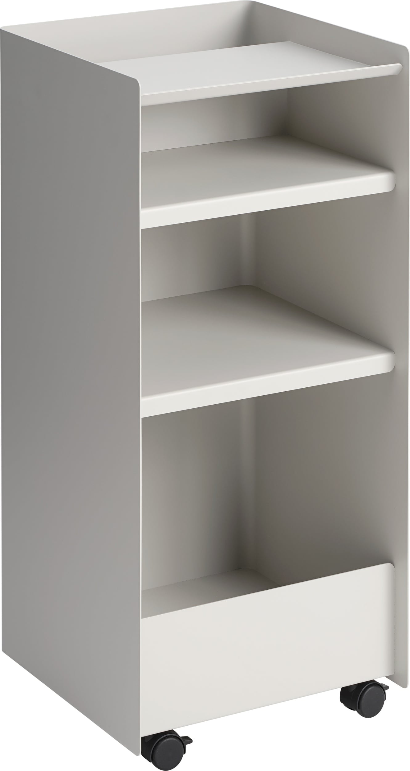 Folded Beistellschrank auf Rollen 84 cm, hellgrau
