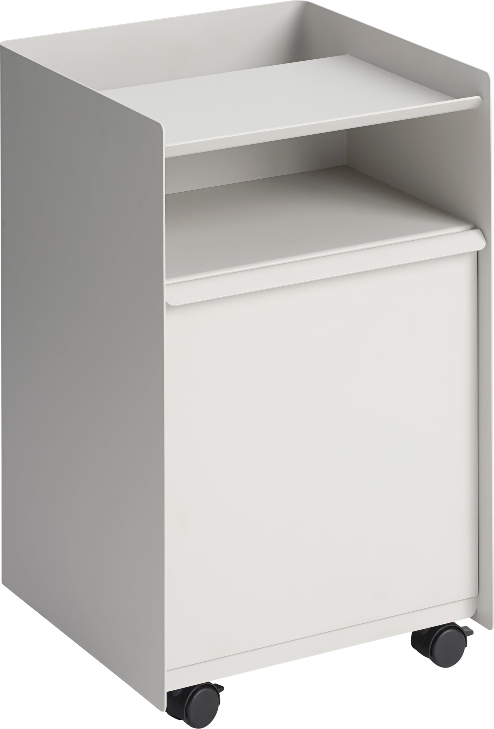 Folded Beistellschrank mit Schublade auf Rollen 61,5 cm, hellgrau