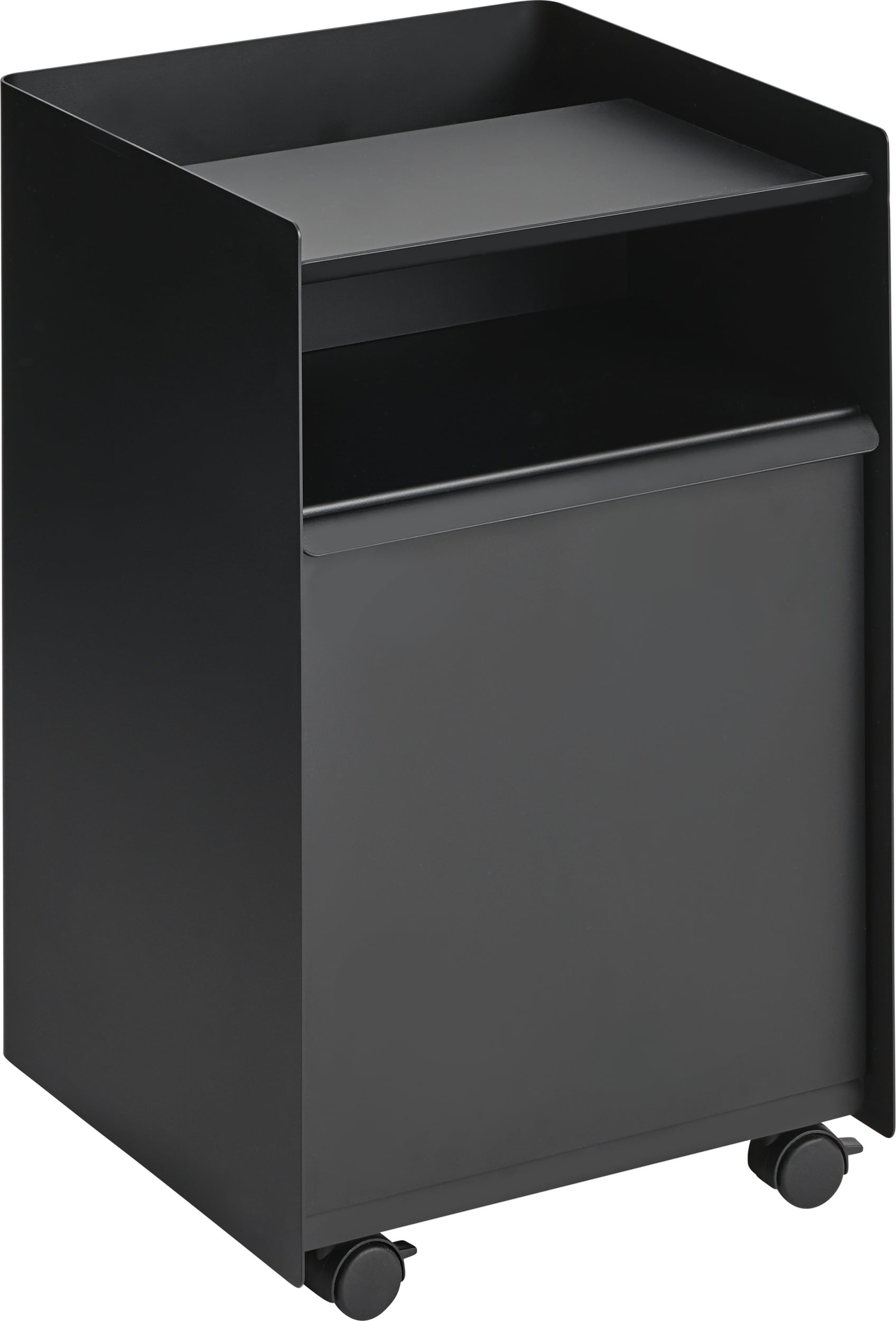 Folded Beistellschrank mit Schublade auf Rollen 61,5 cm, schwarz