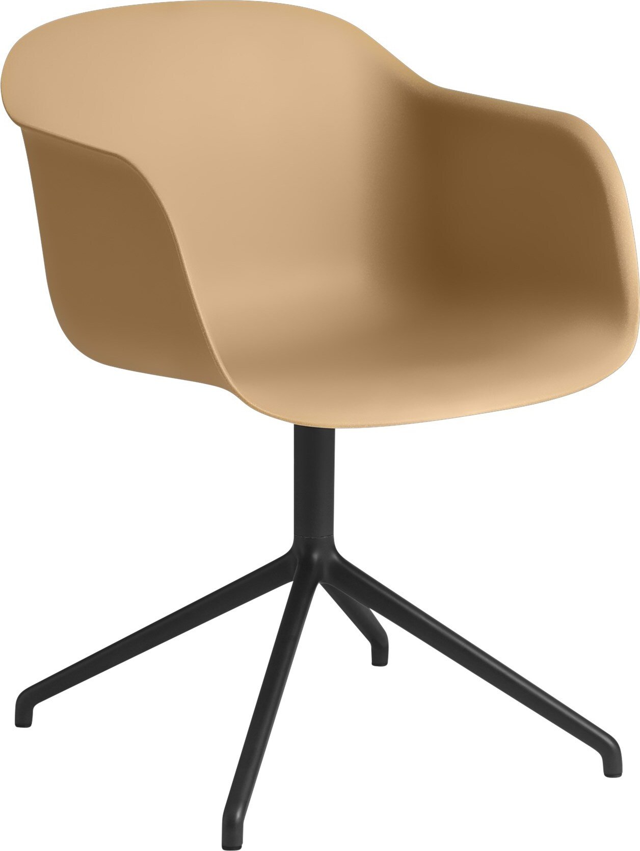 Fotel Fiber Swivel ochra na aluminiowych nogach