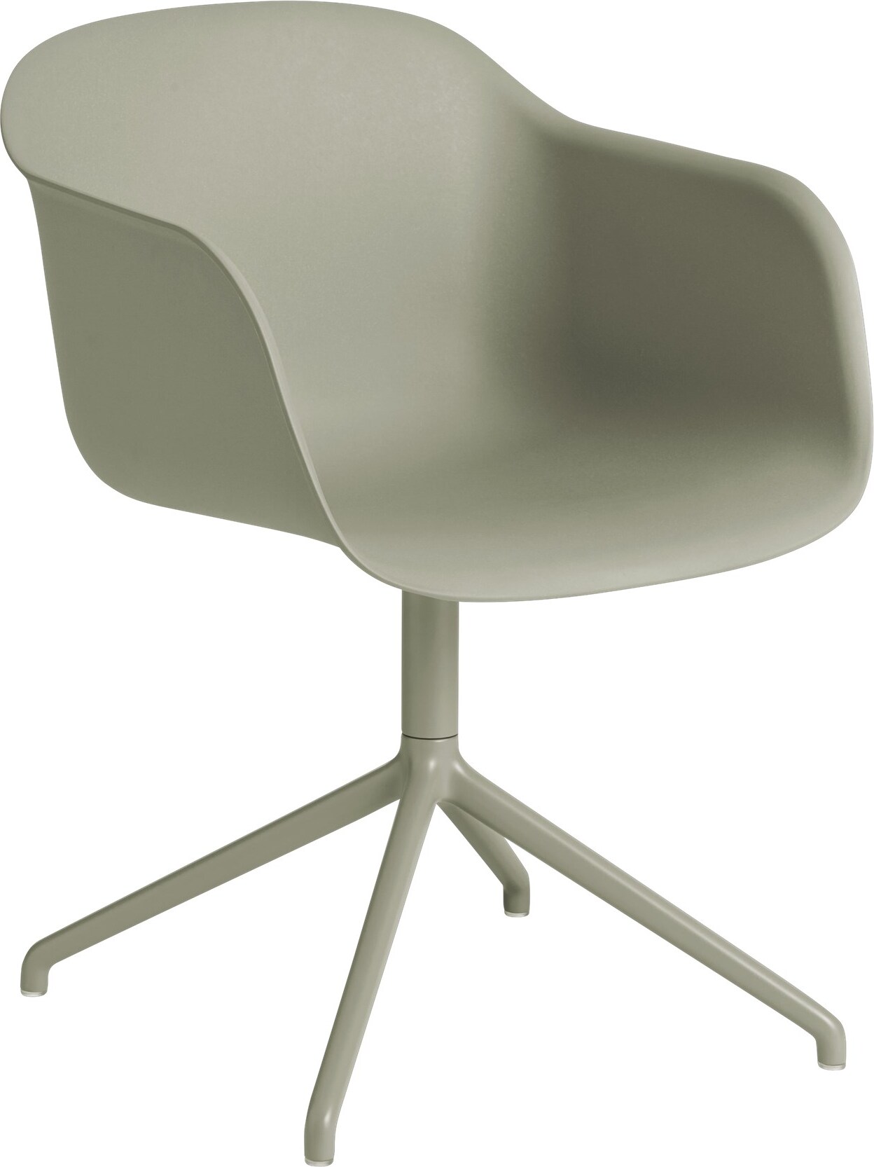 Fotel Fiber Swivel szarozielony na aluminiowych nogach