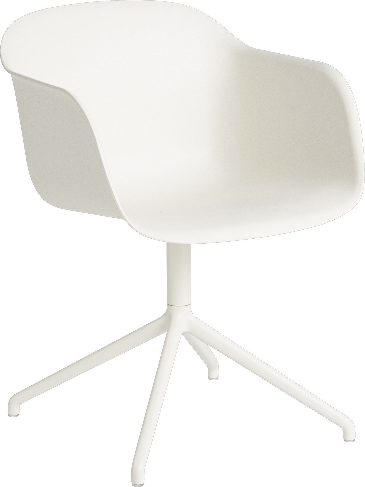 Fotel obrotowy Fiber Swivel biały na aluminiowych nogach