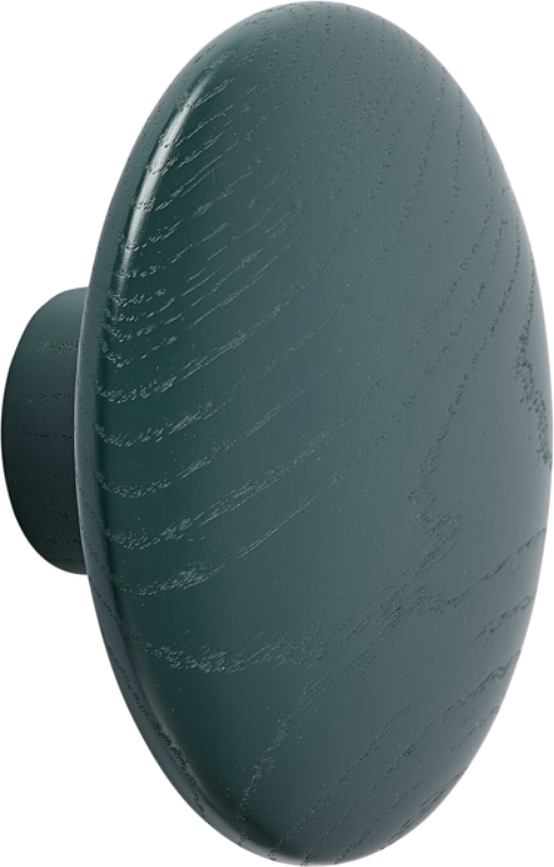 Gancho de pared de madera Dots Wood, 13 cm, verde oscuro