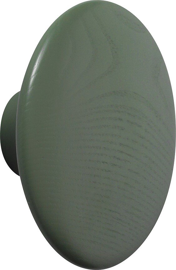 Gancho de pared de madera Dots Wood, 6,5 cm, verde apagado
