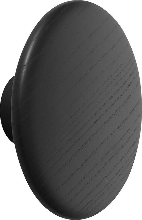 Gancho de pared Dots Wood, 13 cm, negro