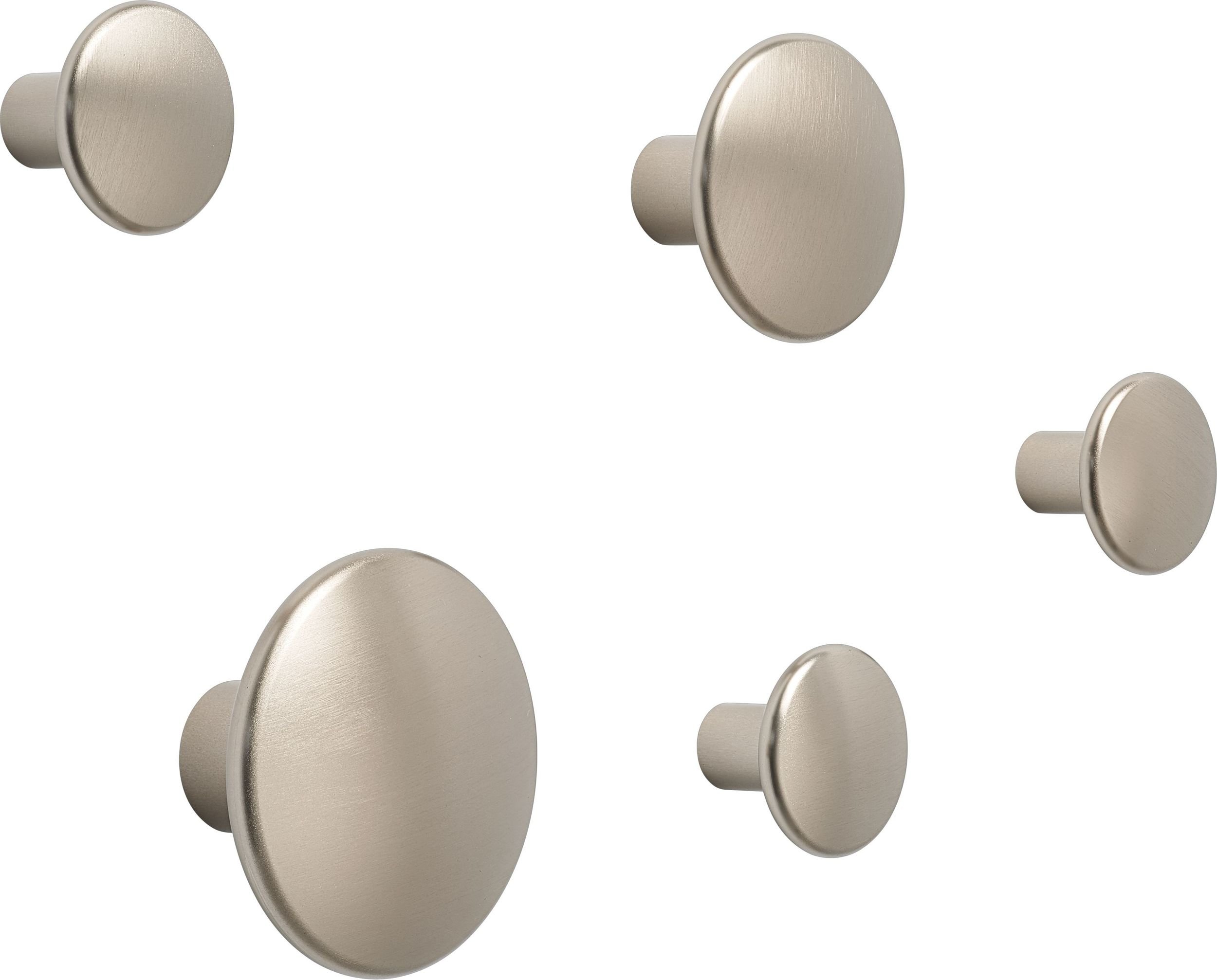 Haczyki ścienne Dots Metal taupe 5 szt.