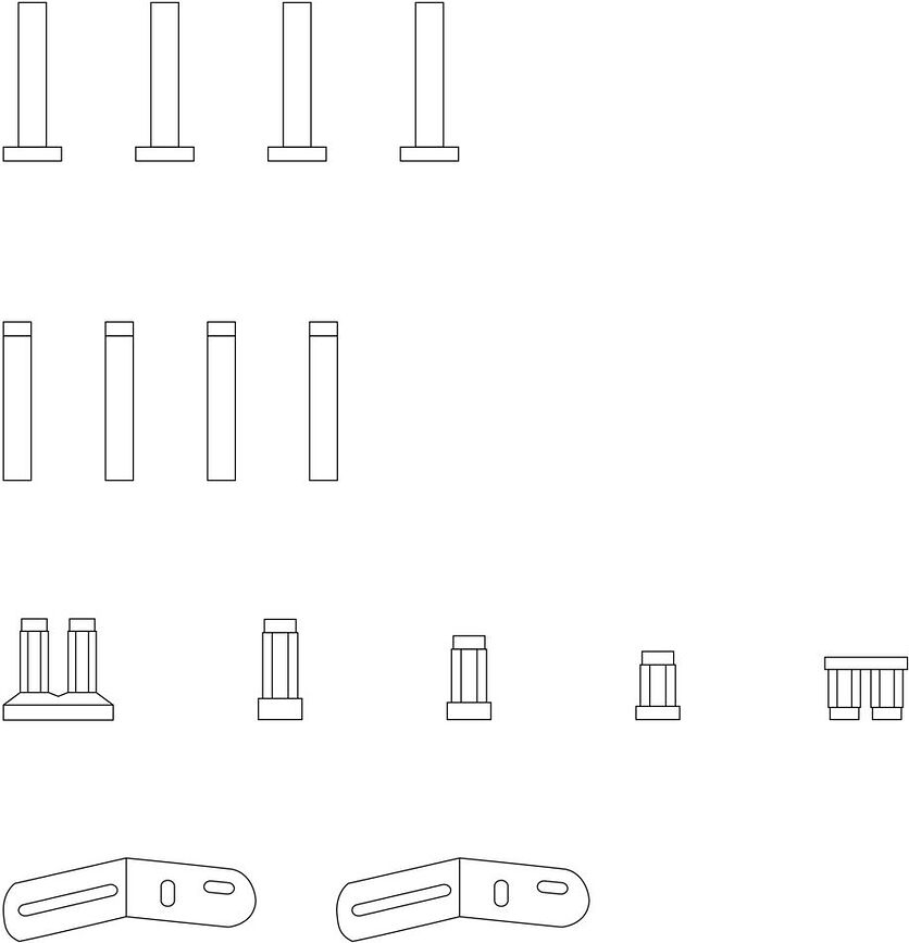 Kit de Montaje para estantería modular Compile, blanco, Set de 21 piezas