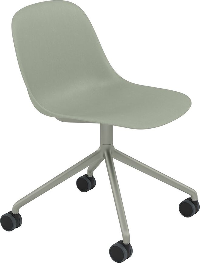 Koliesková stolička Fiber Swivel na hliníkových nohách sivo-zelená