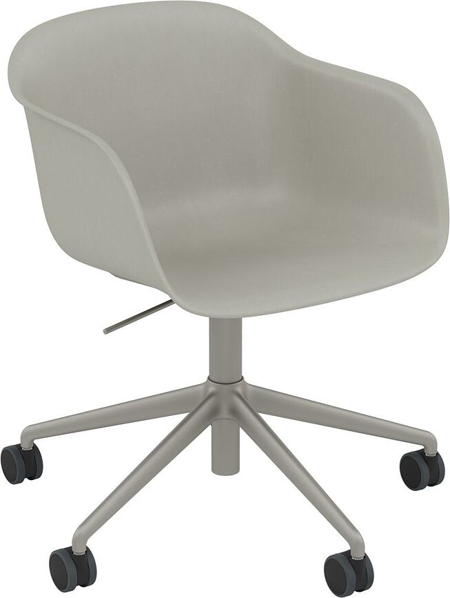 Kreslo na kolieskach Fiber Swivel na hliníkových nohách s reguláciou výšky sivé