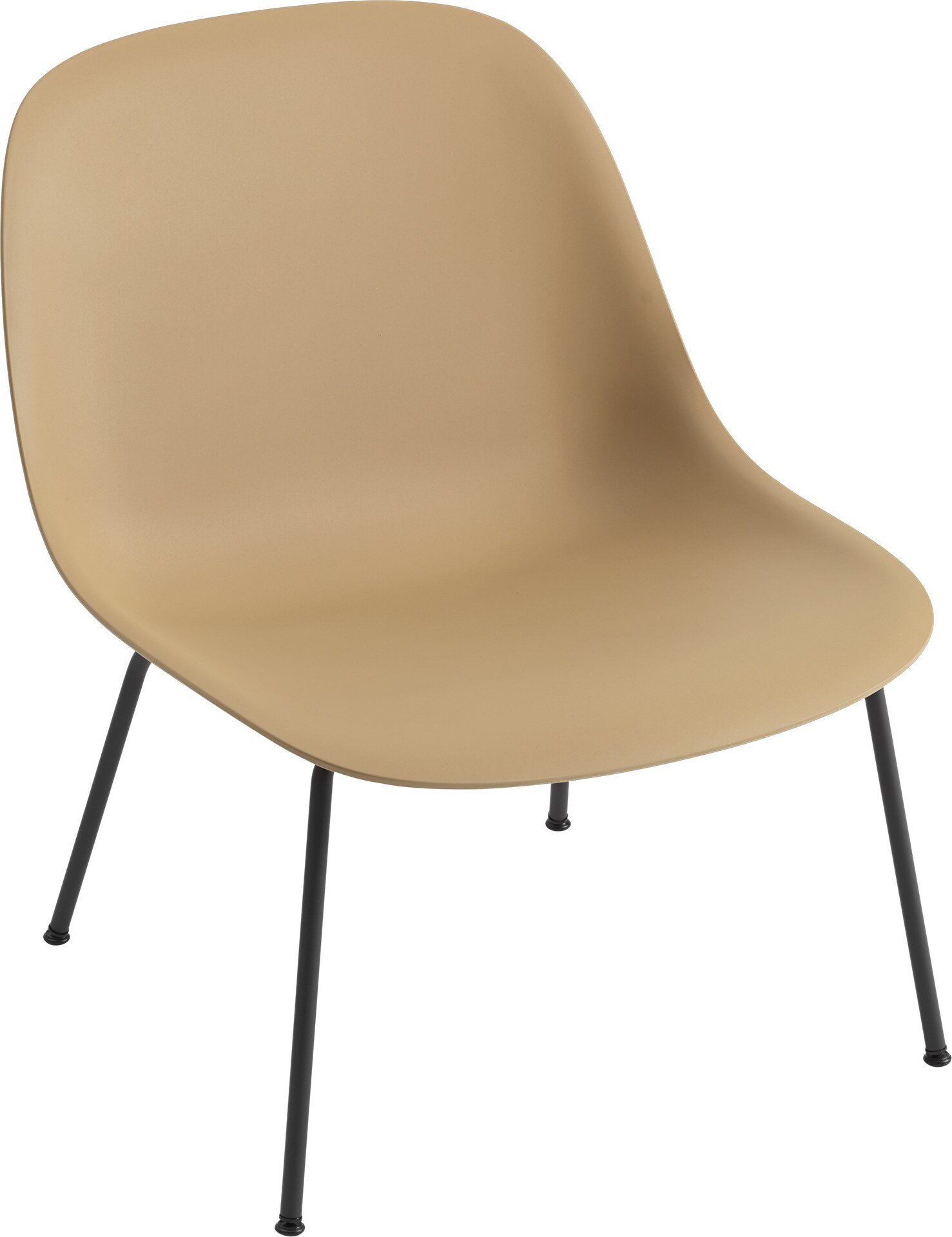 Krzesło Fiber Tube 38 cm ochra na stalowych nogach
