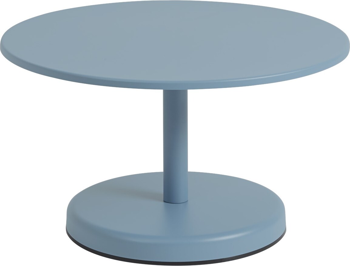 Linear Couchtisch rund 70 x 40 cm, gedämpftes Blau