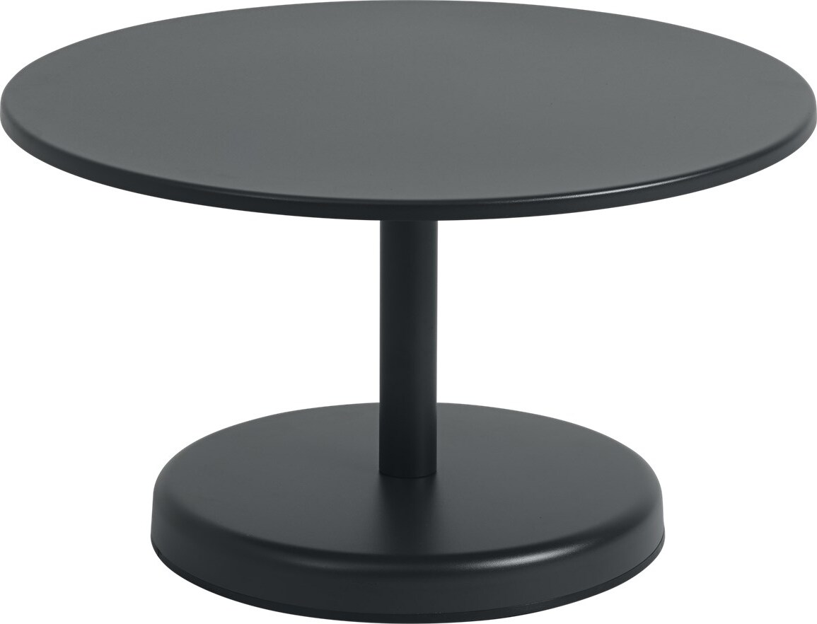 Linear Couchtisch rund 70 x 40 cm, schwarz