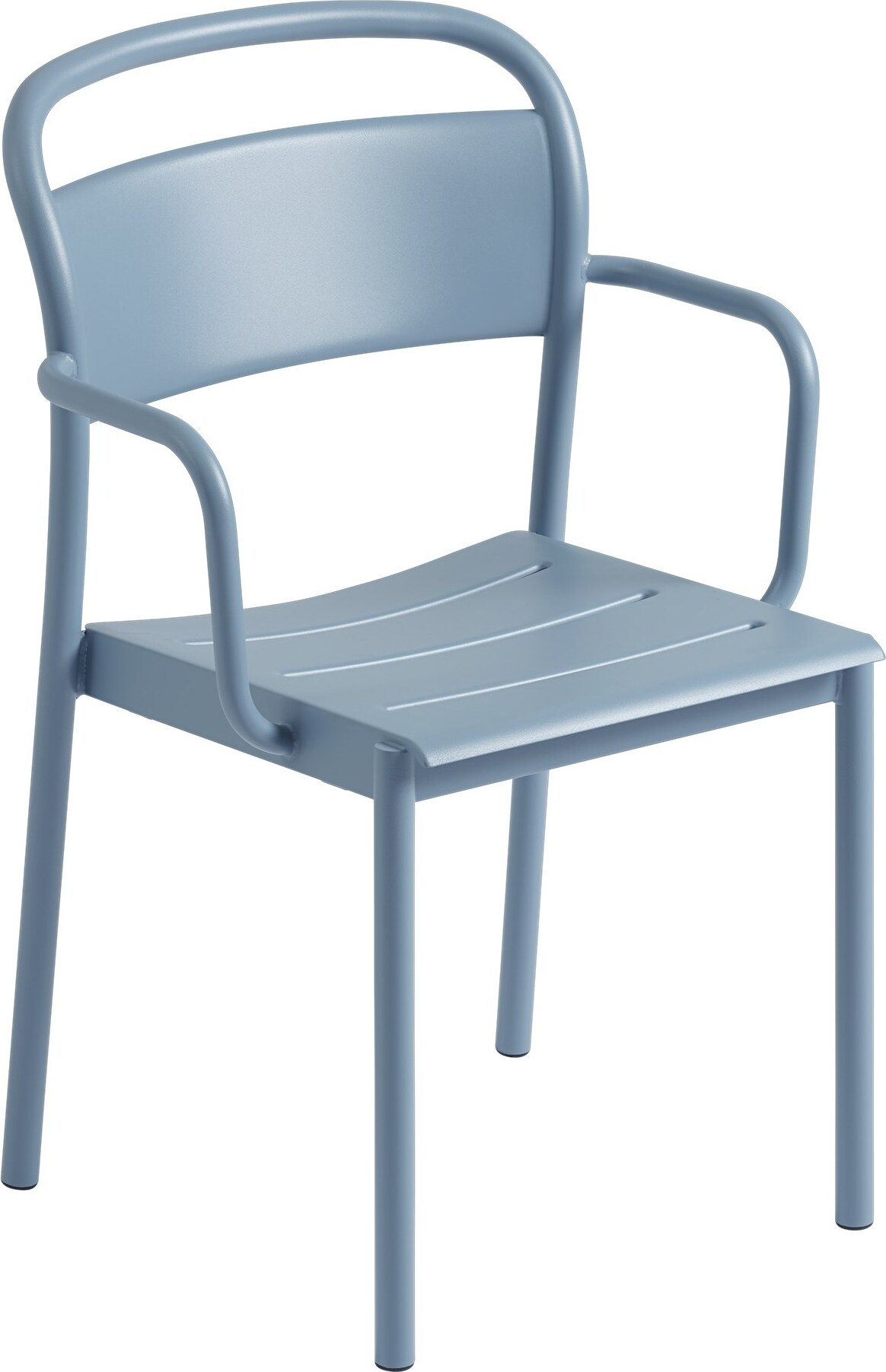 Linear Gartenstuhl gedämpftes Blau mit Armlehnen