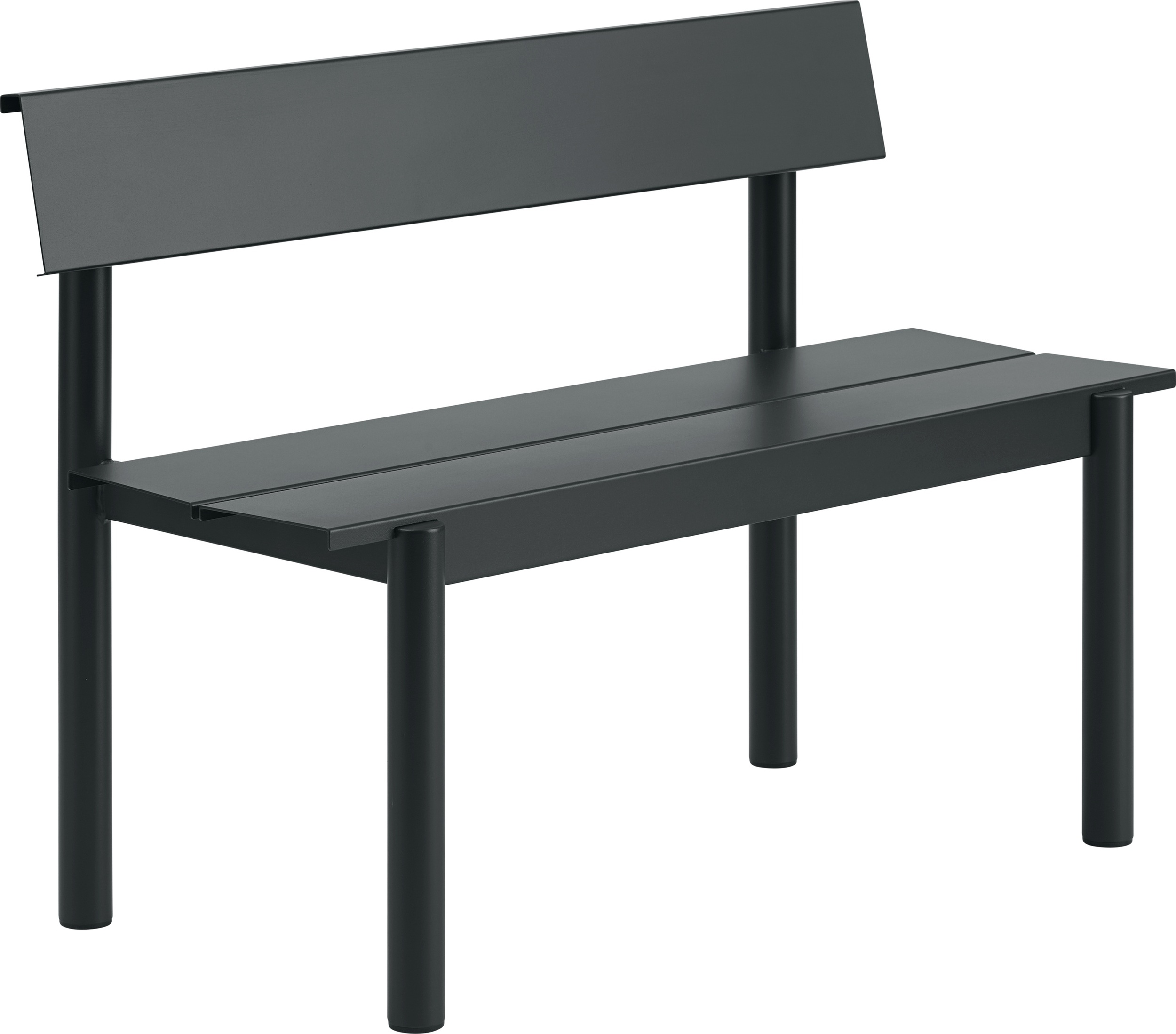 Linear Steel Gartenbank 110 cm, schwarz
