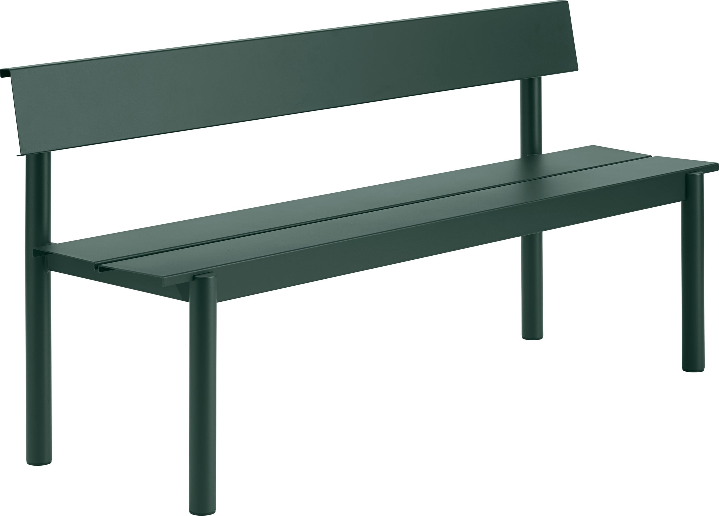 Linear Steel Gartenbank 170 cm, dunkelgrün